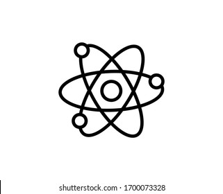 Atom line icon. High quality outline symbol for web design or mobile app. Thin line sign for design logo. Black outline pictogram on white background