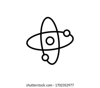 Icono de la línea Átom. Símbolo de esquema de alta calidad para diseño web o aplicación móvil. Signo de línea delgada para el logotipo de diseño. Pictograma de contorno negro sobre fondo blanco