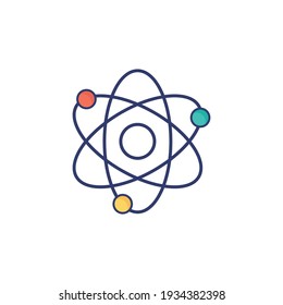 Atom Line Icon Isolated On White Background
