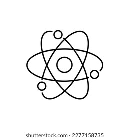 Atom line icon, outline vector sign, linear style pictogram isolated on white. Symbol, logo illustration.