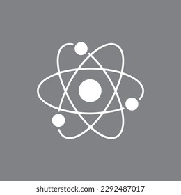 Atom Line Symbol, Umriss-Vektorzeichen, lineares Piktogramm einzeln auf Weiß. Symbol, Logo-Abbildung.