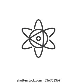 Atom line icon, outline vector sign, linear pictogram isolated on white. Symbol, logo illustration