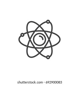 Atom line icon, outline vector sign, linear style pictogram isolated on white. Nuclear symbol, logo illustration. Editable stroke. Pixel perfect vector graphics