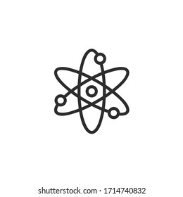 Atom - line icon. Simple outline style design. Vector illustration.