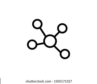 Atom line icon. Vector symbol in trendy flat style on white background. Science sing for design.