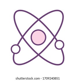 Design des Atom Line-Stils, Mikroelement für molekulare Chemie-Molekülmoleküle und Vektorillustration zum Thema Energie