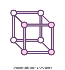Atom line style icon design, science chemistry molecular technology particle molecule micro element and power theme Vector illustration