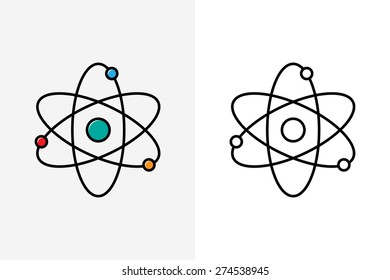 Atom line style icon and logo 