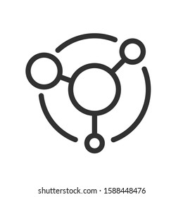 atom, linear icon. Editable stroke