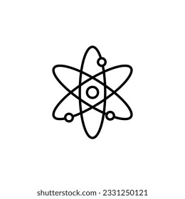Icono lineal átomo. Ilustración personalizable de línea delgada. Símbolo de contorno. Dibujo de contorno aislado del vector. Trazo editable