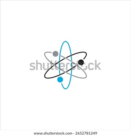 Atom logo in black, blue and grey