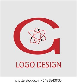 Atom-Logo im flachen Design-Stil, Wissenschaft Atom Logo Design Pro Vektorgrafik