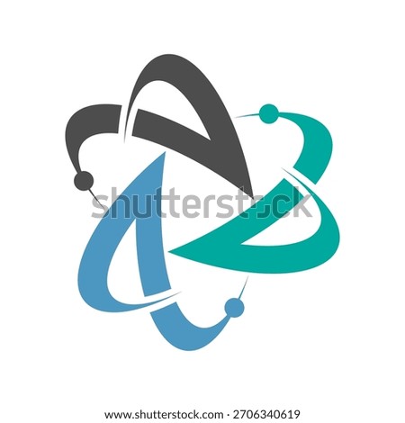 Atom logo icon design illustration