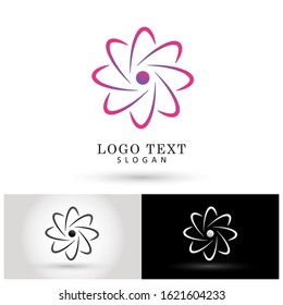 Atom Logo. Symbol & Icon Vector Template.