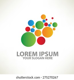 Atom  logo template design on clean background,vector