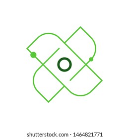 Atom logo template vector chemical icon design