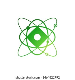 Atom logo template vector chemical icon design