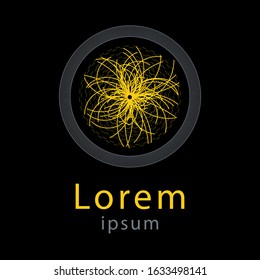 Atom Logo vector, scientific research and experiments, nuclear energy. Vector illustration