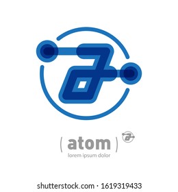 Atom - Logotype design template for Medicine, science or technological project.