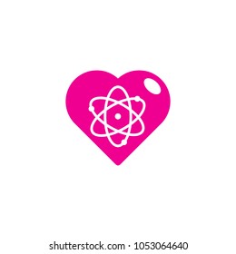 Atom Love Logo Icon Design