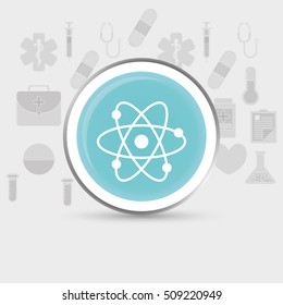 Atom medical science icon vector illustration graphic design