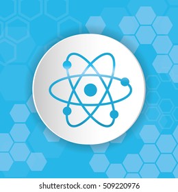 Atom medical science icon vector illustration graphic design