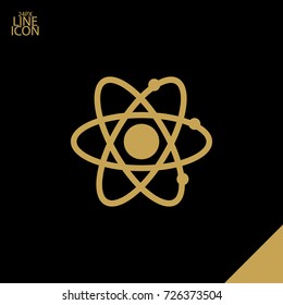 Atom minimalistic vector icon. Molecule line minimal icon for flat mobile app and web design.