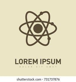 Atom minimalistic vector icon. Molecule line minimal icon for flat mobile app and web design.