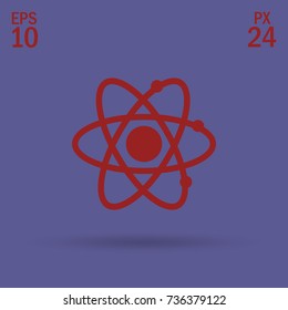 Atom minimalistic vector icon. Molecule line minimal icon for flat mobile app and web design.