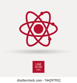 Atom minimalistic vector icon. Molecule line minimal icon for flat mobile app and web design.