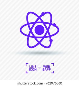Atom minimalistic vector icon. Molecule line minimal icon for flat mobile app and web design.
