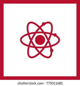 Atom minimalistic vector icon. Molecule line minimal icon for flat mobile app and web design.