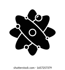 Icono negro modelo Átom, ilustración conceptual, símbolo plano vector, signo de glifo.
