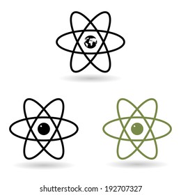 atom model icons. vector eps10