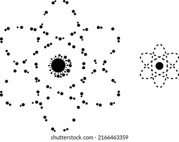 Atom model mosaic icon. Vector mosaic designed from random bacilla parts. Bacilla mosaic atom model icon. Atom model mosaic for isolation images.