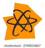Atom model symbol for physics and chemistry