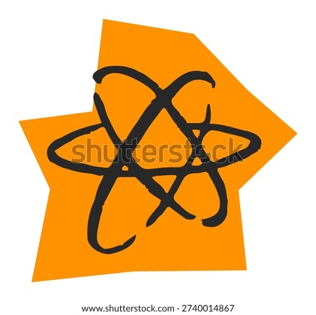 Atom model symbol for physics and chemistry
