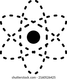 Atom model vector illustration. Flat illustration iconic design of atom model, isolated on a white background.