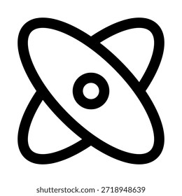Icono de línea moderna de átomo. Profesional de Vector mínimo que representa la ciencia química, la física y la estructura molecular.
