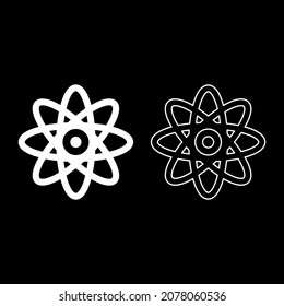 Icono de signo molecular átomo imagen vectorial de color blanco estilo plano simple conjunto de imágenes