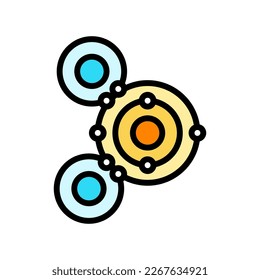 atom molecular structure color icon vector. atom molecular structure sign. isolated symbol illustration