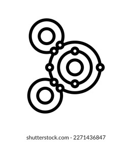 atom molecular structure line icon vector. atom molecular structure sign. isolated contour symbol black illustration