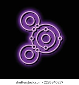 atom molecular structure neon light sign vector. atom molecular structure illustration