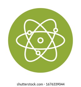 atom molecule alternative sustainable energy vector illustration block line style icon