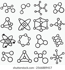 atom molecule chemistry icon illustration