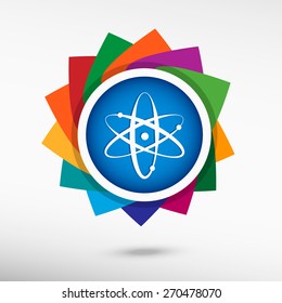 Atom molecule color icon, vector illustration. Flat design style