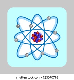 Atom molecule concept background. Cartoon illustration of atom molecule vector concept background for web design