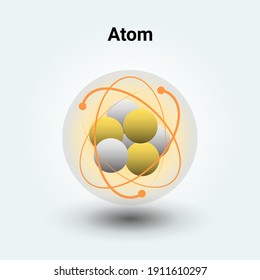 Atom molecule as concept for science. vector illustration