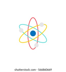 Atom and molecule flat icon, education and school element, science vector graphics, a colorful linear pattern on a white background, eps 10.