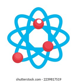 atom molecule flat icon isolated